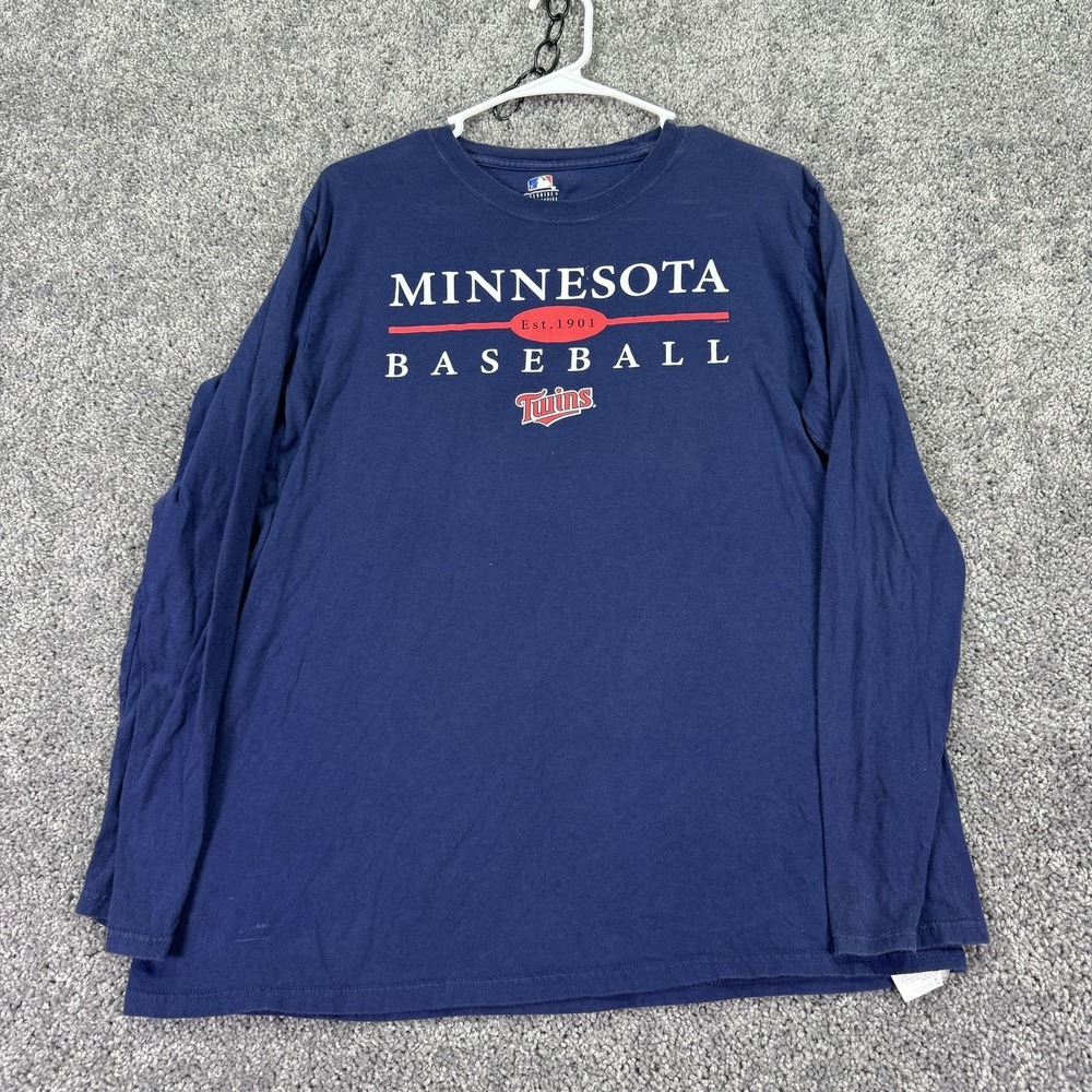 Minnesota Twins Shirt Mens Large Blue MLB Genuine Merchandise Long Sleeve